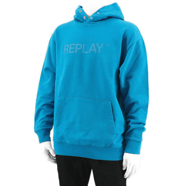 訳あり リプレイ REPLAY メンズ パーカー M6265A 23358P ウォッシュブルー 180 プルオーバー 長袖 セットアップ可能 M9903 233...