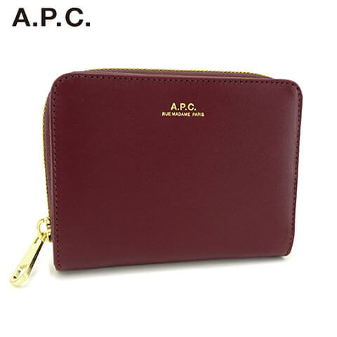 アーペーセー A.P.C. レディース 2つ折り財布 サイフ EMMANUELLE コンパクト ウォレット PXAWV F63029 VINO ワイン GAE エマニエル APC 小物 財布 プレゼント 誕生日 バレンタイン クリスマス