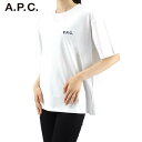 アーペーセー A.P.C. レディース Tシャツ KAROL COFDW F26186 BLANC ホワイト AAB APC 半袖 クルーネック プリント ロゴ フロッキープリント 