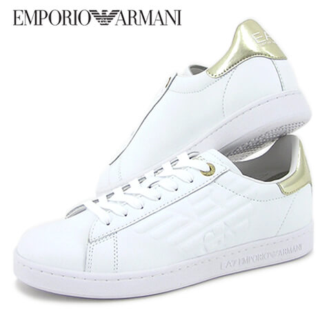 エンポリオアルマーニ エアセッテ EMPORIO ARMANI EA7 メンズ スニーカー X8X001 XCC51 WHITE GOLD R579 ホワイト ゴールド シューズ 靴 ローカット レースアップ プレゼント 誕生日 クリスマス バレンタイン 父の日 【2024春夏新作】