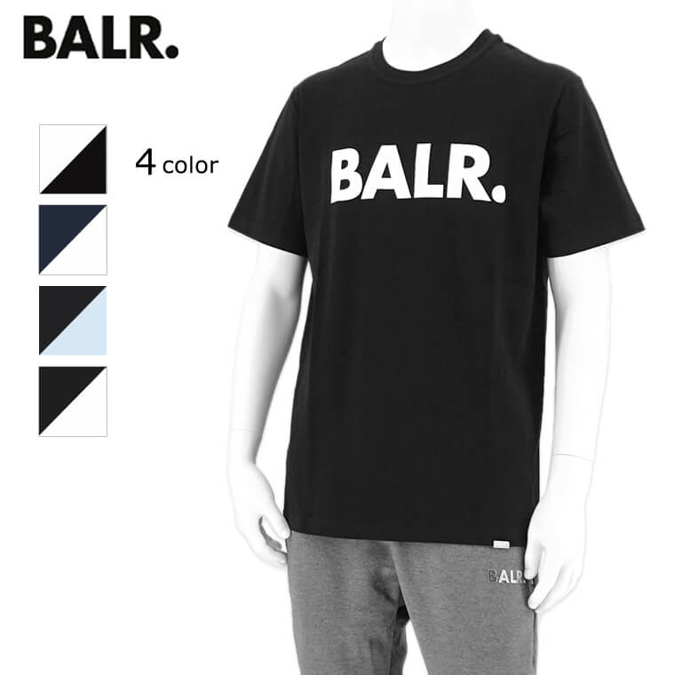 ボーラー BALR. メンズ Tシャツ BRAND STRAIGHT T SHIRT B1112 1048 BRIGHT WHITE NAVY BLUE JET BLACK BLUE JET BLACK ブランド ストレート Tシャツ 半袖 クルーネック ロゴ プリント