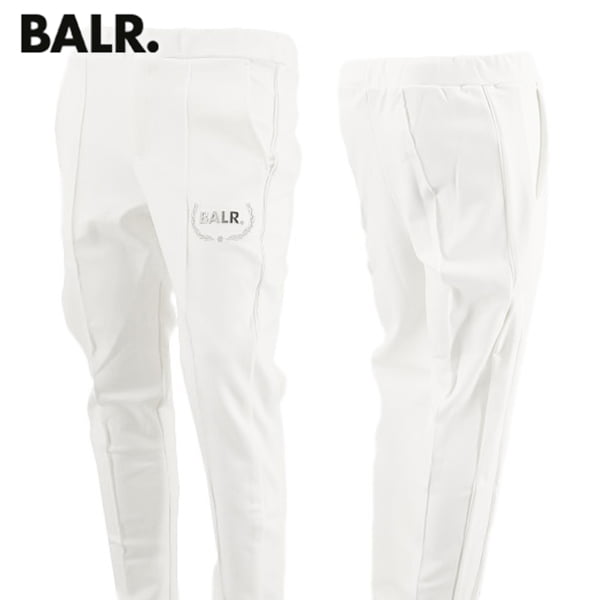 ボーラー BALR. メンズ スウェットパンツ LOUIS SLIM WREATH TRACK PANTS B1412 1011 ホワイト EGRET トラックパンツ ナイロン スウェット ストレッチ