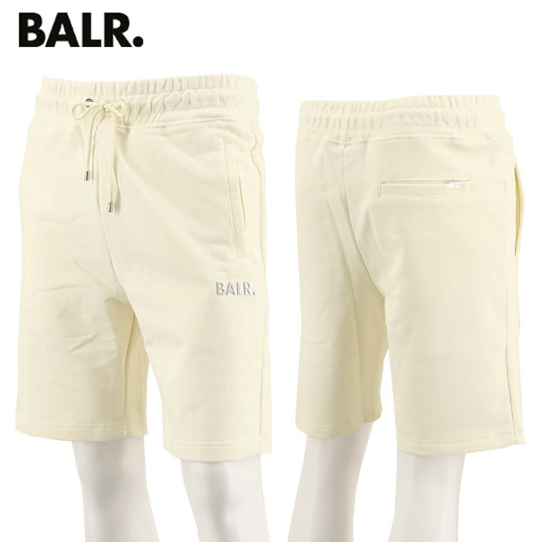 ボーラー BALR. メンズ ショートパンツ TONY REGULAR BLANKS SWEAT SHORTS B1431 1037 アイボリー EGRET スウェット ショーツ ハーフパンツ 【プレミアムSTOCK-23SS】