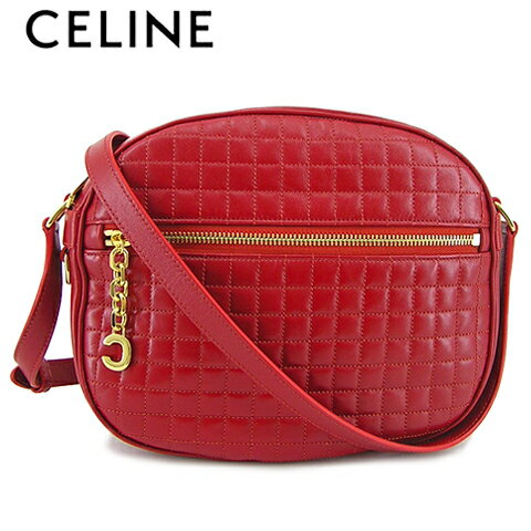 【ポイント5倍】 セリーヌ CELINE レディース ショルダーバッグ C CHARM MEDIUM CAMERA BAG 188353BFH RED 27ED レッド Cチャーム ミディアム カメラバッグ バッグ 小物 キルティング キルテッド