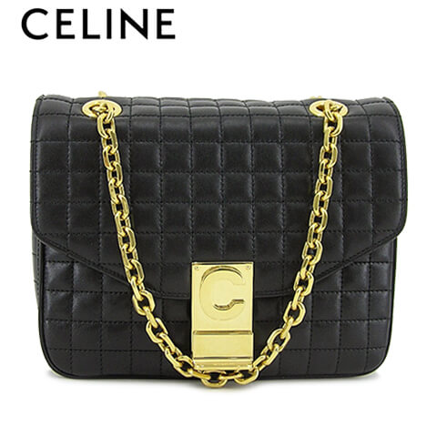 セリーヌ/CELINE レディース ショルダーバッグ SMALL C 188403BFC (BLACK/38NO) ブラック/スモール カー/バッグ/ハンドバッグ/小物/キルティング/キルテッド/チェーンショルダー/2way/2ウェイ/SL