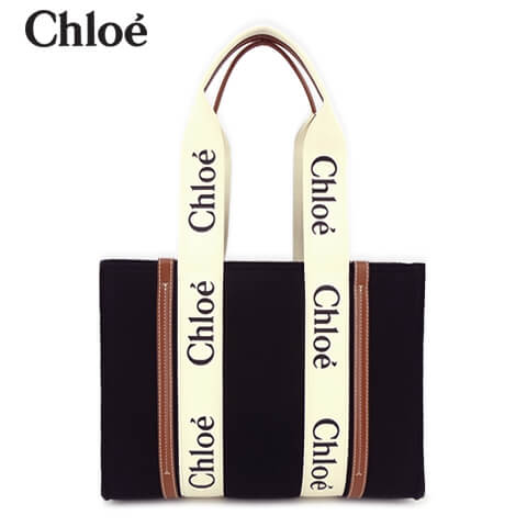 クロエ/Chloe レディース トートバッグ WOODY MEDIUM TOTE BAG CHC22SS383G64 (BLACK/ブラック/001) ウッディミディアムトート/バッグ/小物/プレゼント/誕生日/パーティー/母の日/クリスマス/A4サイズ収納可能