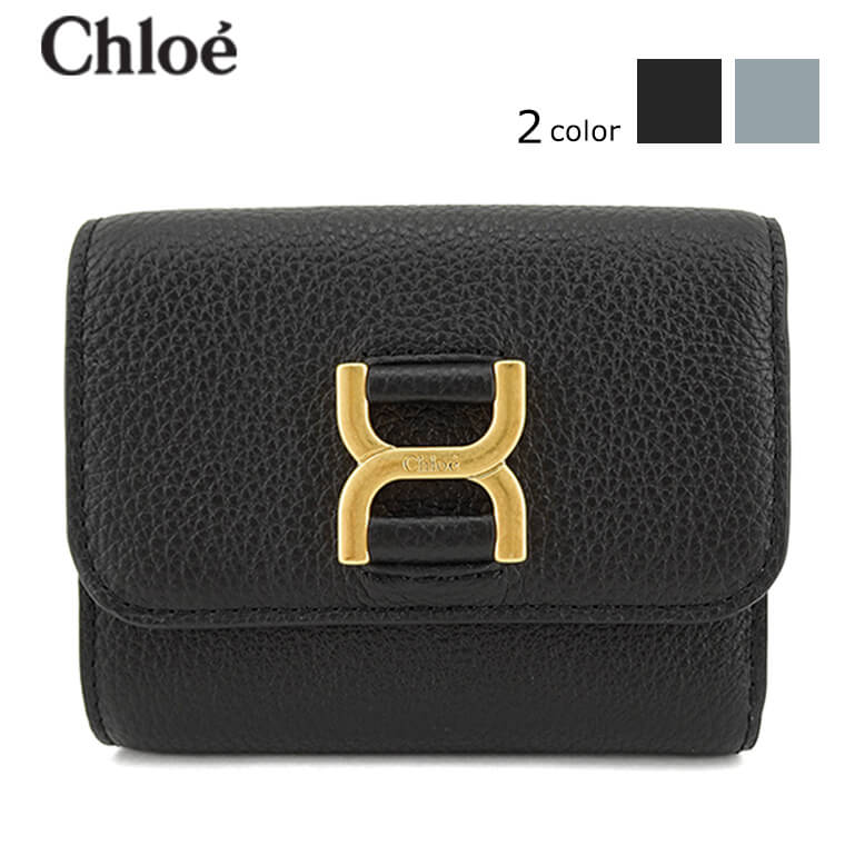 クロエ 財布（レディース） クロエ Chloe レディース 3つ折り財布 MARCIE SMALL TRIFOLD CHC23AP099I31 BLACK 001 STORM BLUE 41A マーシー スモール トライフォールド ウォレット 折財布 ミニ財布 サイフ 小物 プレゼント 誕生日 クリスマス 母の日