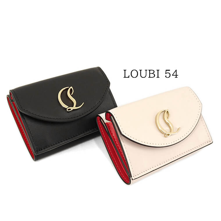 クリスチャンルブタン CHRISTIAN LOUBOUTIN レディース 3つ折り財布 LOUBI 54 3235108 BLACK GOLD ブラック CM6S LECHE GOLD ベージュ 5446 ルビ 54 CLロゴ ウォレット 折財布 ミニ財布 サイフ…