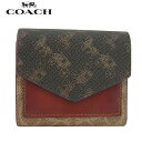 【2021春夏新作】 コーチ/COACH レディース 折財布/サイフ スモールウォレット ウィズ ホースアンドキャリッジ プリント C1375 B4SIO (TAN TRUFFLE RUST) フラップ/かぶせ/3つ折り財布/ミニ財布/小物/プレゼント/誕生日/バレンタイン/クリスマス