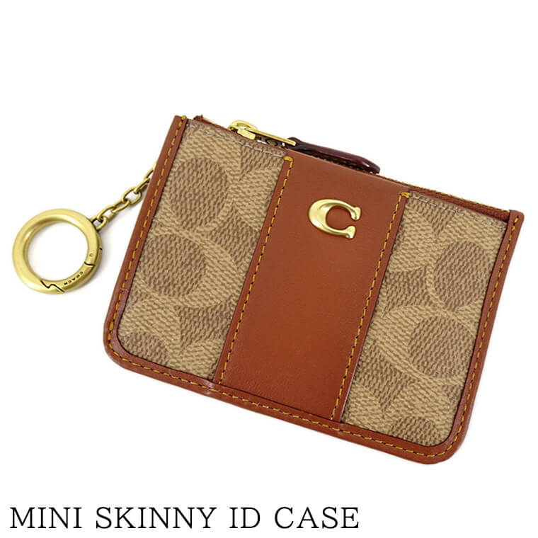 コーチ 定期入れ コーチ COACH レディース パスケース MINI SKINNY ID CASE CI185 B4NQ4 タン ラスト TAN RUST ミニ スキニー IDケース 小物 プレゼント 誕生日 母の日 バレンタイン