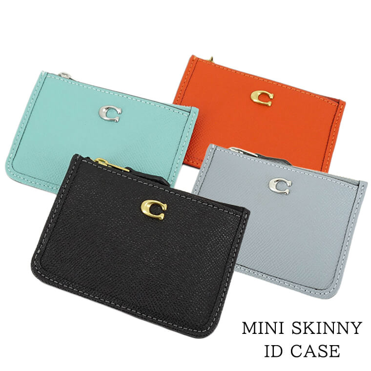 コーチ（COACH) コーチ COACH レディース パスケース MINI SKINNY ID CASE CH810 B4BK ブラック BLACK LHVSE フェイデッドブルー FADED BLUE B4B4D サンオレンジ SUN ORANGE LHN19 グレーブルー B4 GREY BLUE ミニ スキニー IDケース