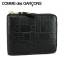 コムデギャルソン COMME des GARCONS ユニセックス 2つ折り財布 SA7100EL ブラック BLACK エンボス ウォレット サイフ 折財布 ラウンドファスナー ラウンドジップ 小物 プレゼント 誕生日 男女…