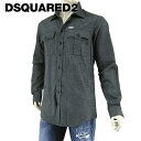 【2021-22秋冬新作】 ディースクエアード/DSQUARED2 メンズ シャツ S74DM0533 S54027 (グレー/860) 長袖シャツ/コットンツイル/コットンフランネル【w】