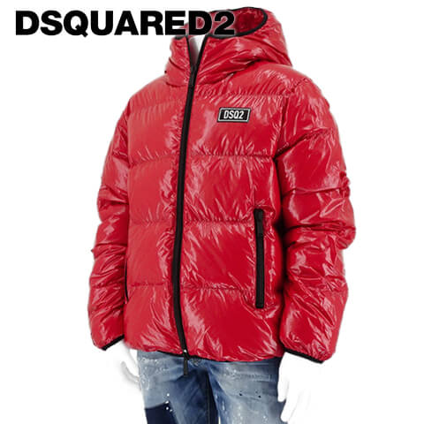 【2022-23秋冬新作】 ディースクエアード/DSQUARED2 メンズ ダウンジャケット HOODED PUFFER S74AM1322 S54056 (レッド/308) ダウン/アウター/ダブルジップ/ダブルファスナー/大きいサイズ-t