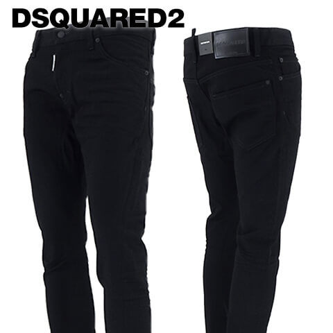 【ポイント5倍】【2022-23秋冬新作】 ディースクエアード/DSQUARED2 メンズ ジーンズ SEXY TWIST JEAN S71LB1082 S30564 (ブラック/900) セクシーツイスト/ロゴ入りハンガー付き/ストレッチ/大きいサイズ-b