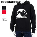 ディースクエアード DSQUARED2 メンズ パーカー COOL FIT HOODIE S74GU0728 S25516 ホワイト 100 レッド 312 ブラック 900 プルオーバー 長袖 裏起毛 プリント ロゴ 【プレミアムSTOCK-23AW】