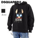 ディースクエアード DSQUARED2 メンズ パーカー CIRO COOL FIT HOODIE S79GU0105 S25516 ホワイト 100 ブラック 900 チロ クール フィット フーディー ICON アイコン プルオーバー 長袖 裏起毛 プリント ロゴ 【プレミアムSTOCK-23AW】