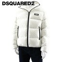 ディースクエアード DSQUARED2 メンズ ダウンジャケット PUFF KABAN JAKET S74AM1447 S54056 ホワイト 100 ダウン アウター ダブルジップ ダブルファスナー フード付き オーバーサイズ ビッグシルエット 【プレミアムSTOCK-23AW】