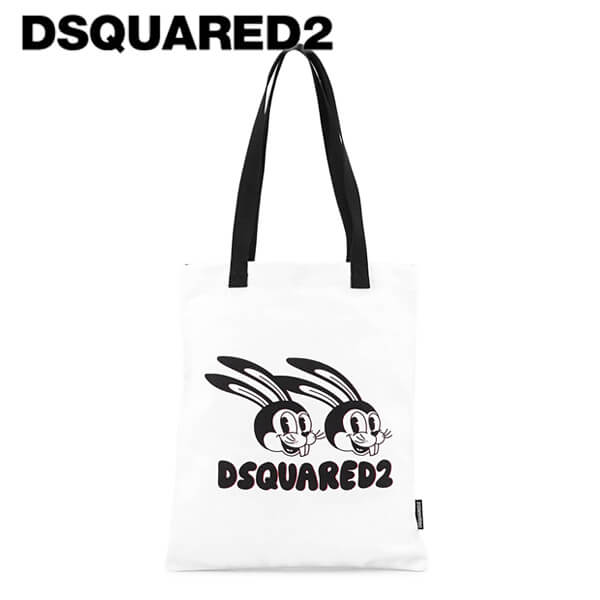 ディースクエアード DSQUARED2 ユニセックス トートバッグ LUNAR NY SHOPPING BAG SPM0067 00306253 ホワイト 1062 小物 バッグ A4サイズ収納可能 プレゼント 誕生日 クリスマス メンズ レディース 男女兼用