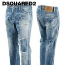 ディースクエアード DSQUARED2 メンズ ジーンズ COOL GUY JEAN S74LB1252 S30342 ウォッシュライトブルー 470 クール ガイ ストレッチ ウォッシュ ダメージ リペア ブリーチ 【プレミアムSTOCK-23SS】