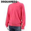 ディースクエアード DSQUARED2 メンズ ニット NEON SWEATER S74HA1299 S18174 ピンク 256 クルーネック 長袖 ロゴ ワンポイント 【プレミアムSTOCK-23SS】