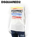 ディースクエアード DSQUARED2 メンズ Tシャツ D2 COLOR WAVE TEE S74GD1092 S23009 ホワイト 100 D2 カラー ウェーブ ティー 半袖 クルーネック プリント 【プレミアムSTOCK-23SS】