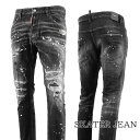 ディースクエアード DSQUARED2 メンズ ジーンズ SKATER JEAN S74LB1430 S30503 ウォッシュブラック 900 スケーター ストレッチ ウォッシュ ダメージ リペア ブリーチ 【2024春夏新作】