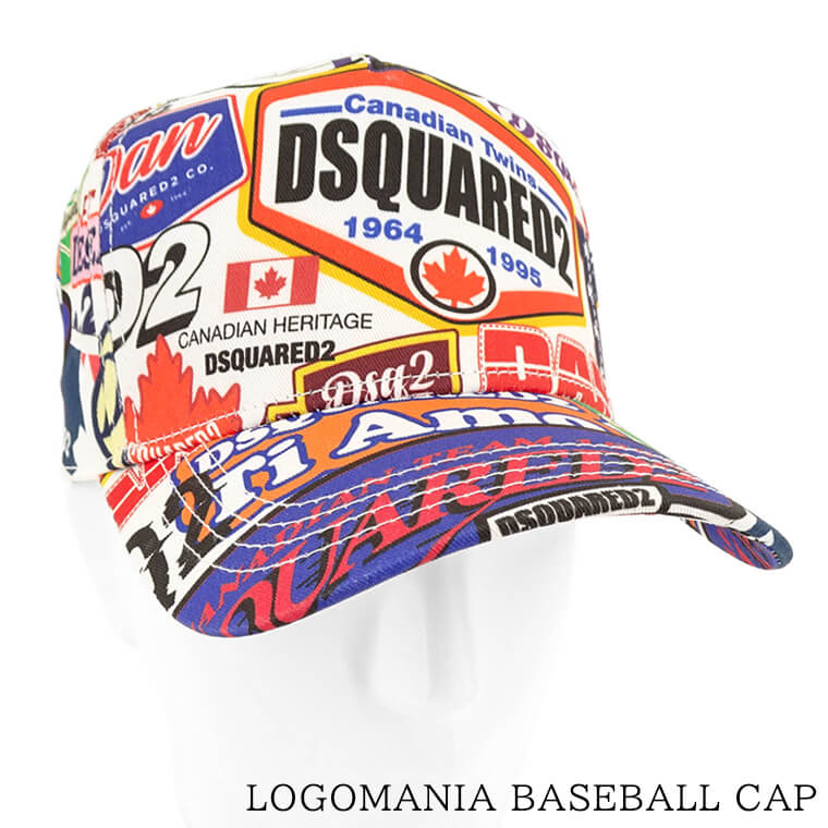 ディースクエアード DSQUARED2 ユニセックス キャップ LOGOMANIA BASEBALL CAP BCM0775 05C07289 MULTICOLOR マルチカラー M037 ロゴマニア ベースボール キャップ ベースボールキャップ CAP 野球帽 帽子 小物 ロゴ 総柄 メンズ レディース 男女兼用 【2024春夏新作】