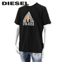 ディーゼル DIESEL メンズ Tシャツ T JUST C8 A03817 0GRAM ブラック 9XX 半袖 クルーネック 