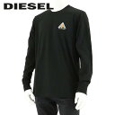 ディーゼル DIESEL メンズ 長袖Tシャツ T JUST LS C9 A03818 0GRAM ブラック 9XX ロンT カットソー クルーネック 【プレミアムSTOCK-22SS】