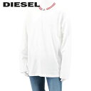 ディーゼル DIESEL メンズ 長袖Tシャツ T CRAW A08523 0BJAN オフホワイト 141 ロンT カットソー クルーネック 刺繍 刺しゅう オーバーサイズ ビッグシルエット 【プレミアムSTOCK-23SS】