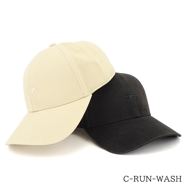 ディーゼル ディーゼル DIESEL メンズ キャップ C RUN WASH A11361 0BLAA ウォッシュブラック 9XX クリーム 1AB ベースボールキャップ CAP 野球帽 帽子 刺繍 刺しゅう 小物 ユニセックス 男女兼用 【2024春夏新作】