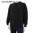 アルマーニ エンポリオアルマーニ EMPORIO ARMANI メンズ ニット 6R1MX4 1MFVZ EA BLACK ブラック F012 クルーネック 長袖 織柄 【プレミアムSTOCK-23AW】