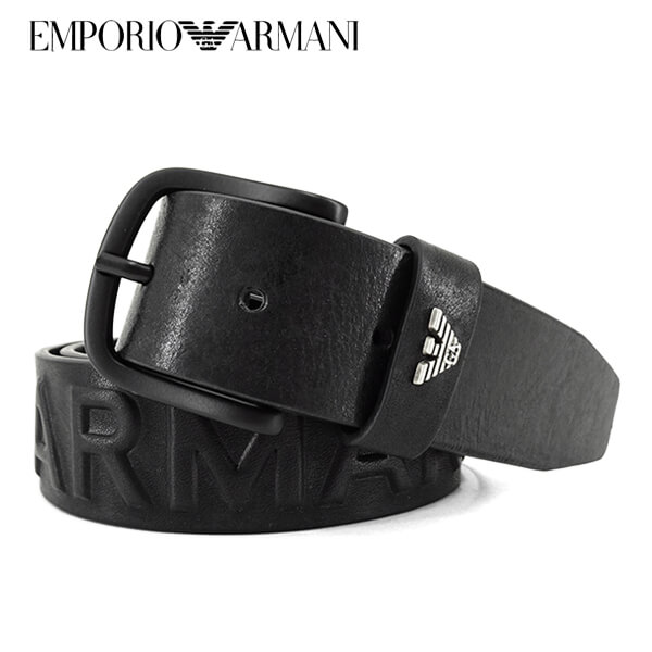 アルマーニ ベルト（メンズ） エンポリオアルマーニ EMPORIO ARMANI メンズ ベルト Y4S524 Y210V BLACK ブラック 80001 プレゼント 誕生日 パーティー バレンタイン 父の日 クリスマス 成人式