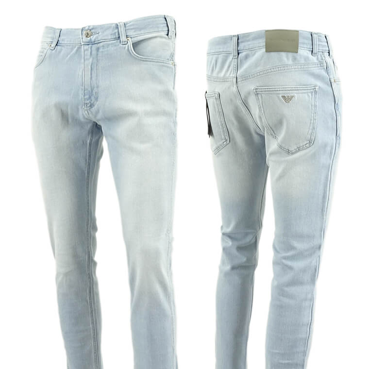 エンポリオアルマーニ EMPORIO ARMANI メンズ ジーンズ 3D1J16 1D13Z DENIM BLU CH ウォッシュライトブルー 0943 SLIM FIT スリムフィット ストレッチ ウォッシュ 【2024春夏新作】