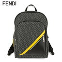 フェンディ FENDI メンズ バックパック 7VZ074 A9XS BLACK YELLOW ブラック イエロー F0R2A FF ファブリック FFロゴ モノグラム ズッカ柄 ZUCCA バッグ リュック リュックサック 小物 プレゼント 誕生日 バレンタイン クリスマス 父の日