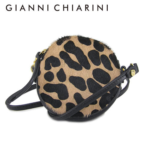 ジャンニキアリーニ GIANNI CHIARINI レディース ショルダーバッグ TAMBURELLO & POCKET BS8344 CAV PL LEO MACCHIA NERA NERO 10730 ..