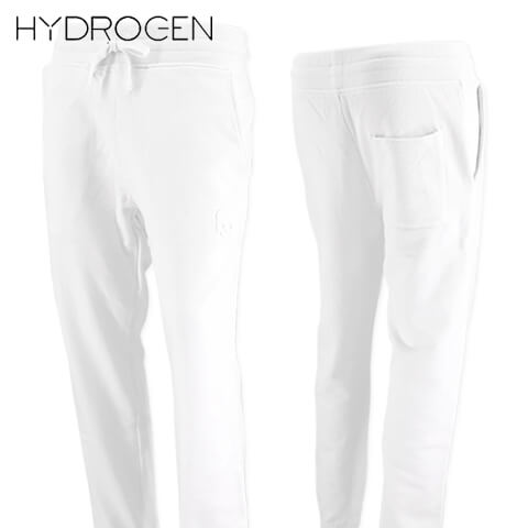 【2022春夏新作】 ハイドロゲン/HYDROGEN メンズ スウェットパンツ SKULL SWEAT PANTS 300663 (WHITE/ホワイト/001) スウェット/スカル/エンボス加工/ユニセックス/男女兼用/セットアップ可能/300604 001/大きいサイズ-b/SL