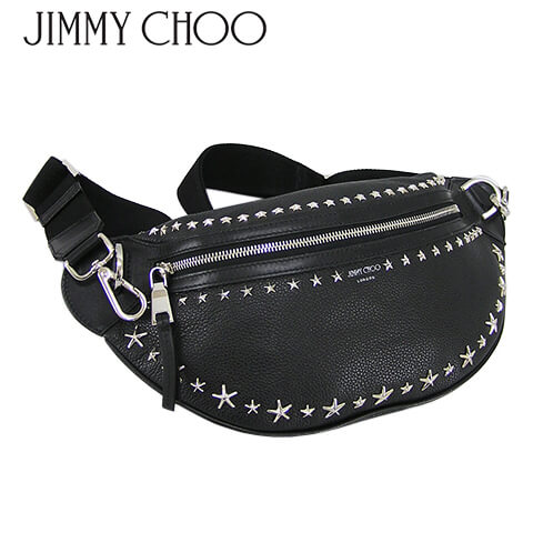 【2021-22秋冬新作】 ジミーチュウ/JIMMY CHOO メンズ ベルトバッグ YORK UUF BLACK ブラック/小物/バッグ/ウエストバッグ/ウエストポーチ/ユニセックス/男女兼用/スタースタッズ/プレゼント/誕生日/クリスマス