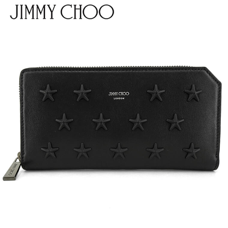 ジミーチュウ JIMMY CHOO メンズ 長財布 CARNABY S OAJ ブラック ガンメタル BLACK GUNMETAL カーナビー ラウンドジップ ラウンドファスナー ウォレット サイフ スタースタッズ 小物 プレゼント 誕生日 クリスマス 父の日