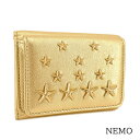 ジミー チュウ ミニ財布 レディース ジミーチュウ JIMMY CHOO レディース 3つ折り財布 NEMO AMP GOLD ネモ ウォレット サイフ ミニ財布 スタースタッズ 小物 プレゼント 誕生日 クリスマス 母の日