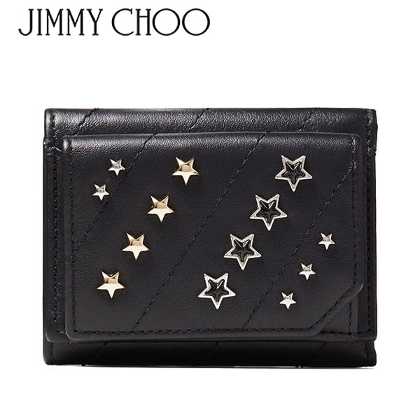 ジミーチュウ 極美品 希少モデル 2つ折財布 カーナビー エンボス ブラック ジミーチュウ 極美品 希少モデル 2つ折財布 カーナビー エンボス ブラック