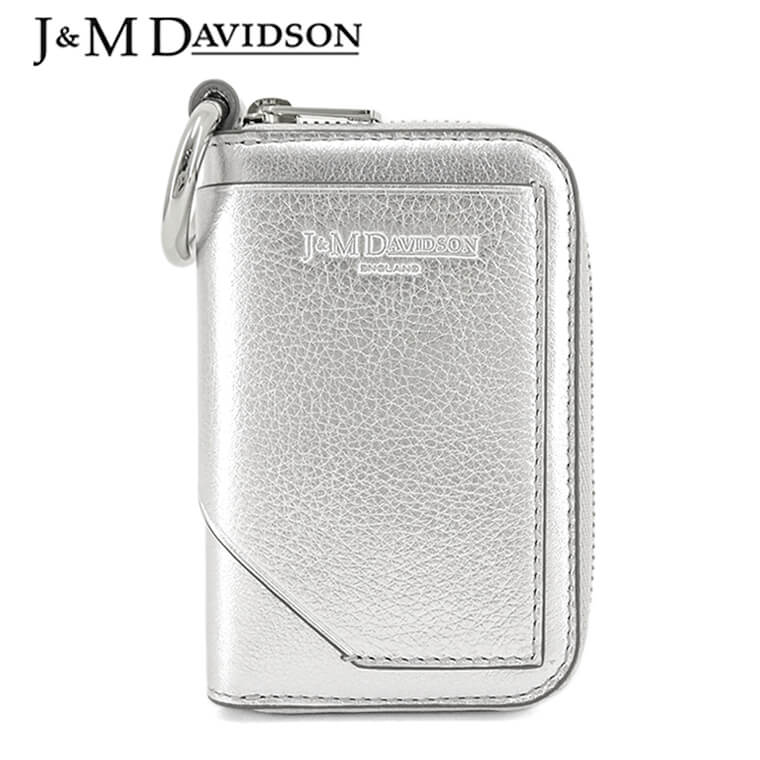 ジェイアンドエムデヴィッドソン J&M DAVIDSON レディース コインケース BICOLOUR SMALL KEYRING WALLET SSKW 0BC MCXX SILVER シルバー 110S 小物 小銭入れ コインパース ラウンドファスナー …