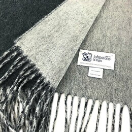 【2018-19秋冬新作】ジョンストンズ/Johnstonsメンズカシミア100%WフェイスマフラーWA000020RU5915(CHARCOAL/GREY)ユニセックス/無地/ダブルフェイス/リバーシブル/WA20