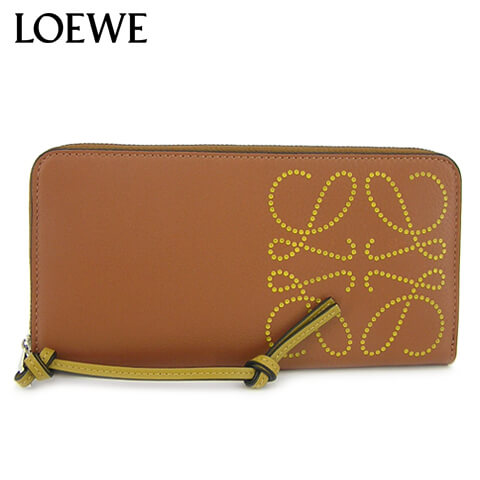 【ポイント4倍！】【2021-22秋冬新作】 ロエベ/LOEWE レディース 長財布 BRANDO ZIP A ROUND WALLET C500T12X03 (TAN/OCHRE/7658) 財布/サイフ/小物/ラウンドファスナー/プレゼント/誕生日/バレンタイン/クリスマス