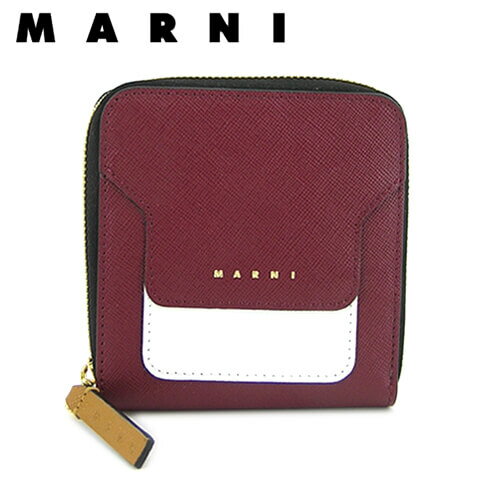 マルニ ミニ財布 レディース マルニ MARNI レディース 2つ折り財布 サイフ PFMOQ09U23 LV520 DEEP RED LILY WHITE DIJON Z475N 折財布 ミニ財布 ミニウォレット 小物 プレゼント 誕生日 パーティー バレンタイン クリスマス ゴールド金具