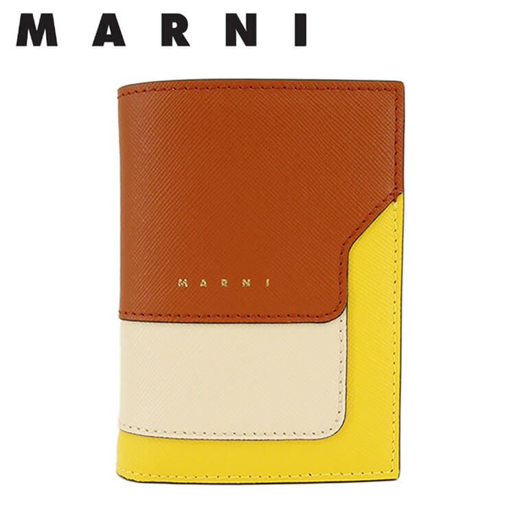 マルニ MARNI レディース 2つ折り財布 PFMOQ14U13 LV520 TABASCO TALC LEMON タバスコ タルク イエロー Z619M サフィアーノ 折財布 ミニ財布 ミニウォレット サイフ 小物 プレゼント 誕生日 ク…