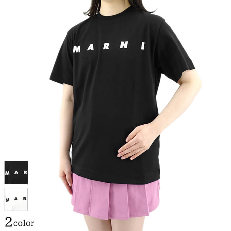 楽天ワールドクラブ 1989マルニ MARNI KIDS キッズ Tシャツ M002MV M00HZ ブラック 0M900 ホワイト 0M100 半袖 カットソー クルーネック ロゴ プリント ガールズ 女の子 レディース 大人着用可能 【2024春夏新作】