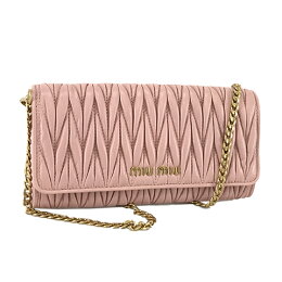 【2018-19秋冬新作】ミュウミュウ/MIUMIUレディースショルダーウォレットMATELASSE5DH002N88(ピンク/ORCHIDEA:F0615)miumiu/MATELASSE/マトラッセ/マテラッセ