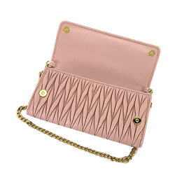 【2018-19秋冬新作】ミュウミュウ/MIUMIUレディースショルダーウォレットMATELASSE5DH002N88(ピンク/ORCHIDEA:F0615)miumiu/MATELASSE/マトラッセ/マテラッセ